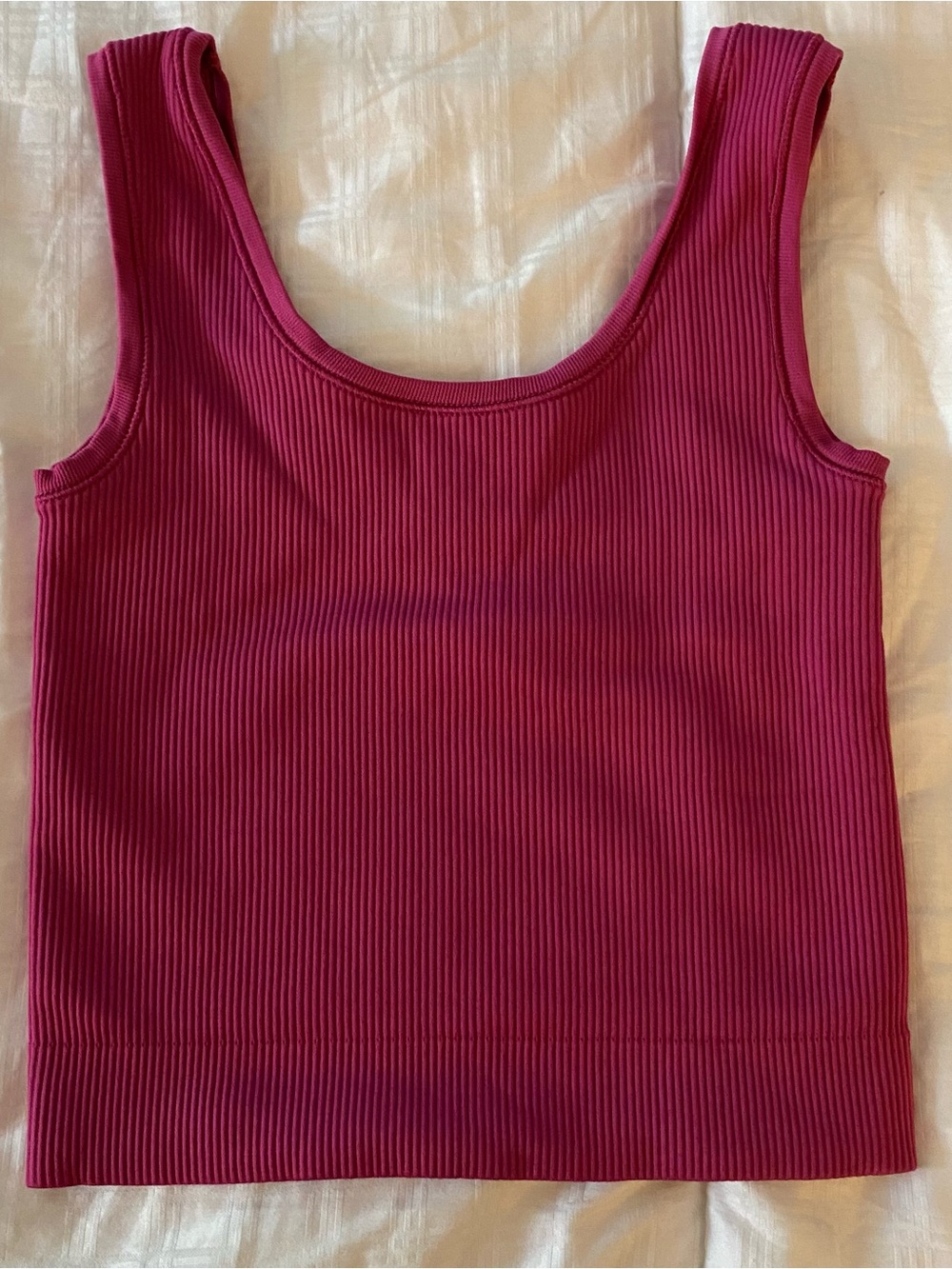Athleta Girl Crop Top Girls M /8-10 Pink Ribbed Sports Bra Ribbed Fitness Sporty